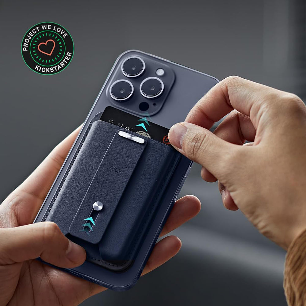 Magsafe portemonnee, ESR, Find my Wallet, Marineblauw