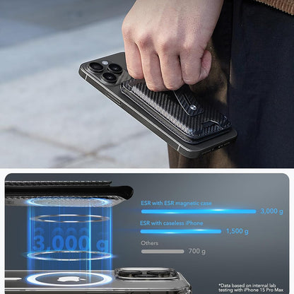 Magsafe Portemonnee, ESR, Find my Wallet Carbon, Zwart