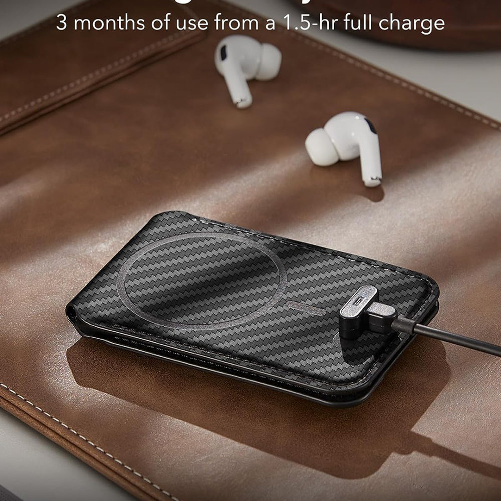 Magsafe Portemonnee, ESR, Find my Wallet Carbon, Zwart