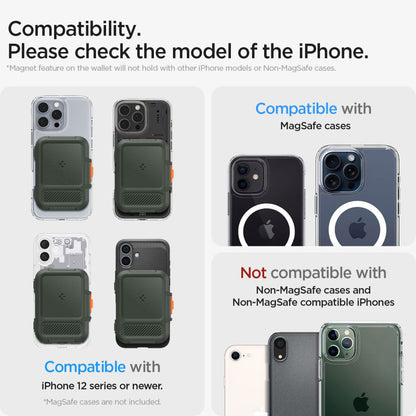 Magsafe portemonnee, Spigen, Lock Fit, Groen