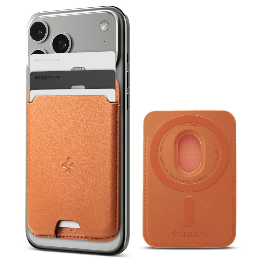 MagSafe-portemonnee, Spigen, Valentinus MagFit, Oranje AFA11339