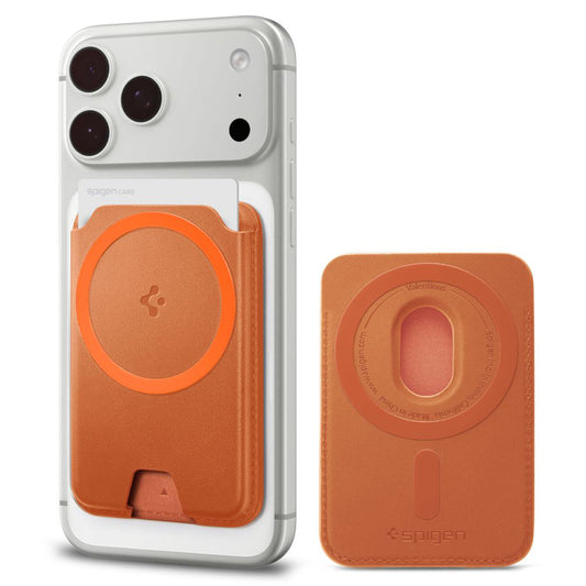 MagSafe-portemonnee, Spigen, Valentinus MagFit+, Oranje AFA11340
