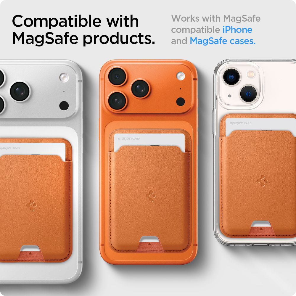 MagSafe-portemonnee, Spigen, Valentinus MagFit, Oranje AFA11339