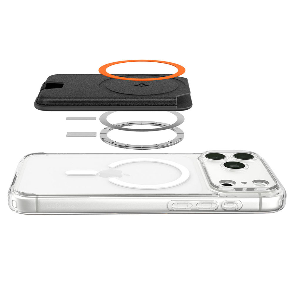 MagSafe-portemonnee, Spigen, Valentinus MagFit+, Zwart AFA11336