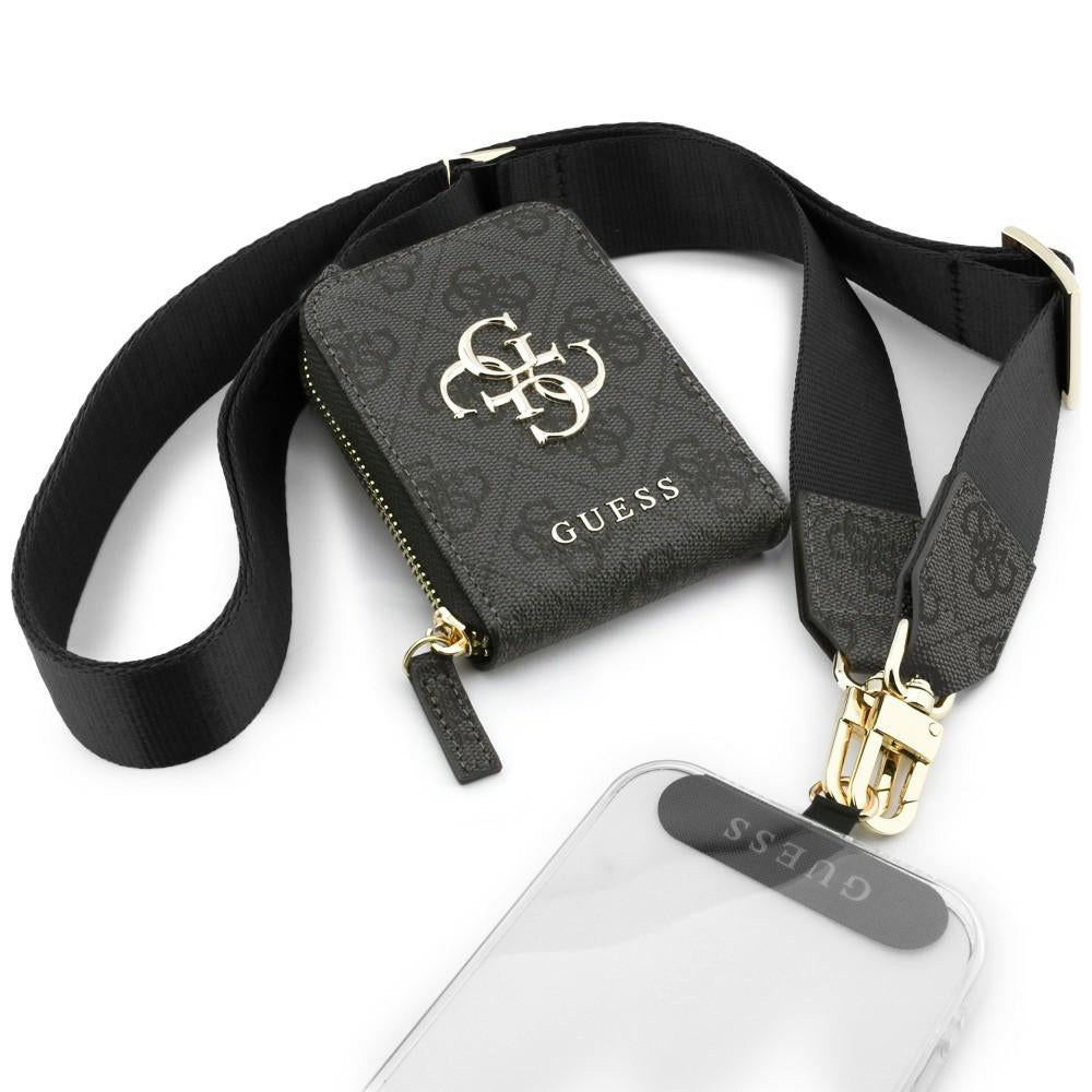 Portemonnee en Telefoonkoord Guess 4G Metalen Logo, Zwart
