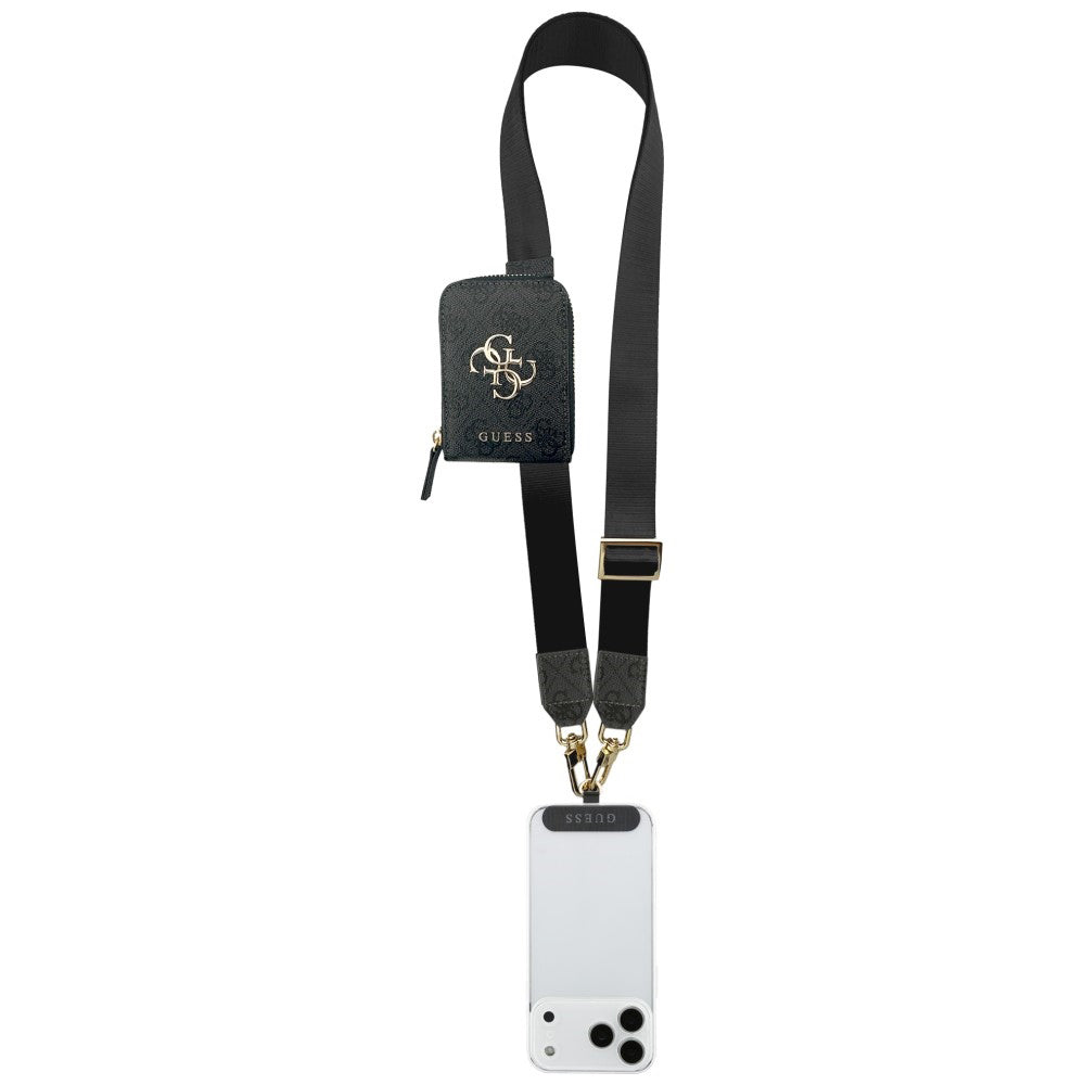 Portemonnee en Telefoonkoord Guess 4G Metalen Logo, Zwart