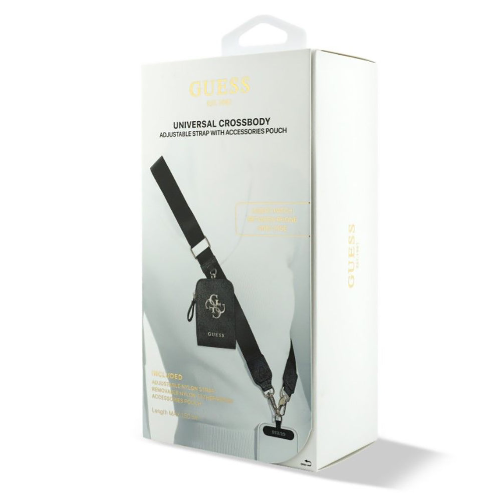 Portemonnee en Telefoonkoord Guess 4G Metalen Logo, Zwart