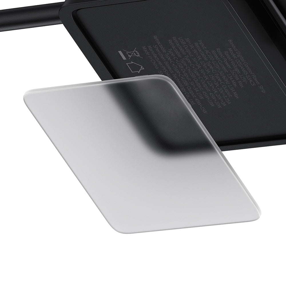 Baseus PowerCombo US verlengsnoer, 3 x stopcontacten, Zwart PSLR000101