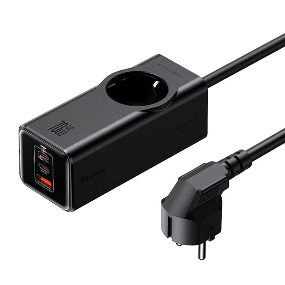 McDodo verlengsnoer CH-4620, 1 x Schuko, Zwart
