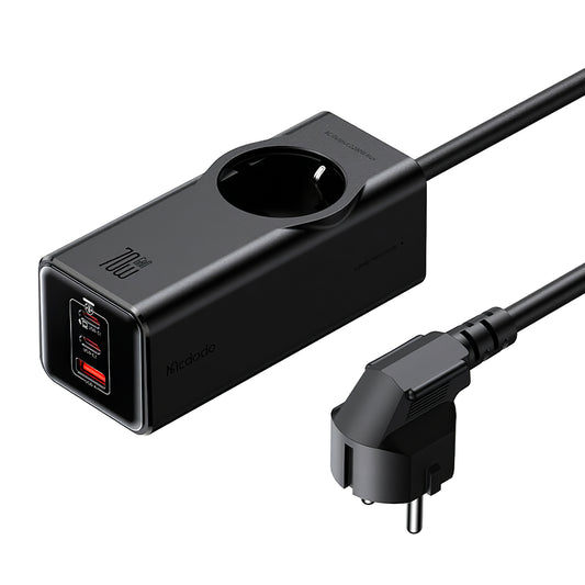 McDodo verlengsnoer CH-4620, 1 x Schuko - 1 x USB-A - 2 x USB-C, Zwart
