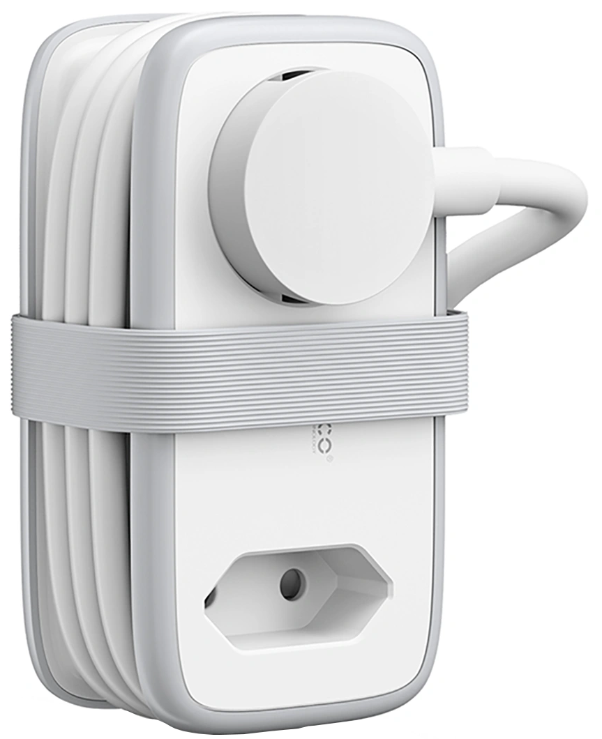 Orico APP verlengsnoer, 1 x Schuko - 1 x Stopcontact - 2 x USB-A - 1 x USB-C, Wit Grijs