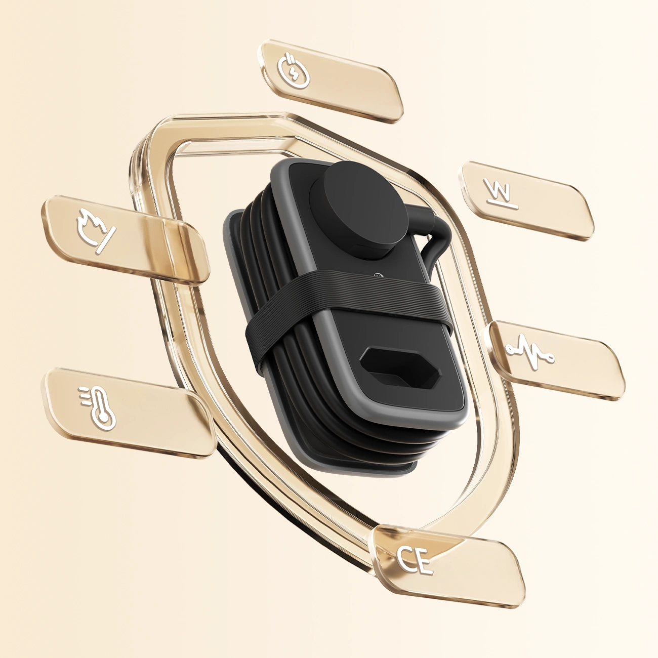 Orico APP verlengsnoer, 1 x Schuko - 1 x Stopcontact - 2 x USB-A - 1 x USB-C, Zwart Grijs