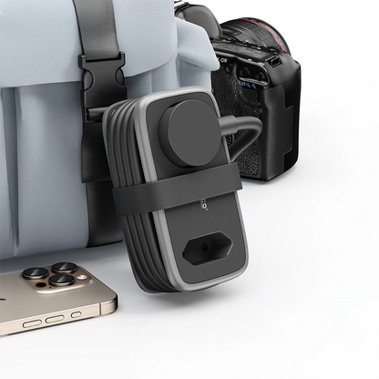Orico APP verlengsnoer, 1 x Schuko - 1 x Stopcontact - 2 x USB-A - 1 x USB-C, Zwart Grijs