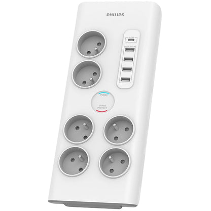 Philips Netwerkoplader, 4 x USB-A - 1 x USB-C - 6 x Schuko, Wit PHIL-SPN7060WA/60 