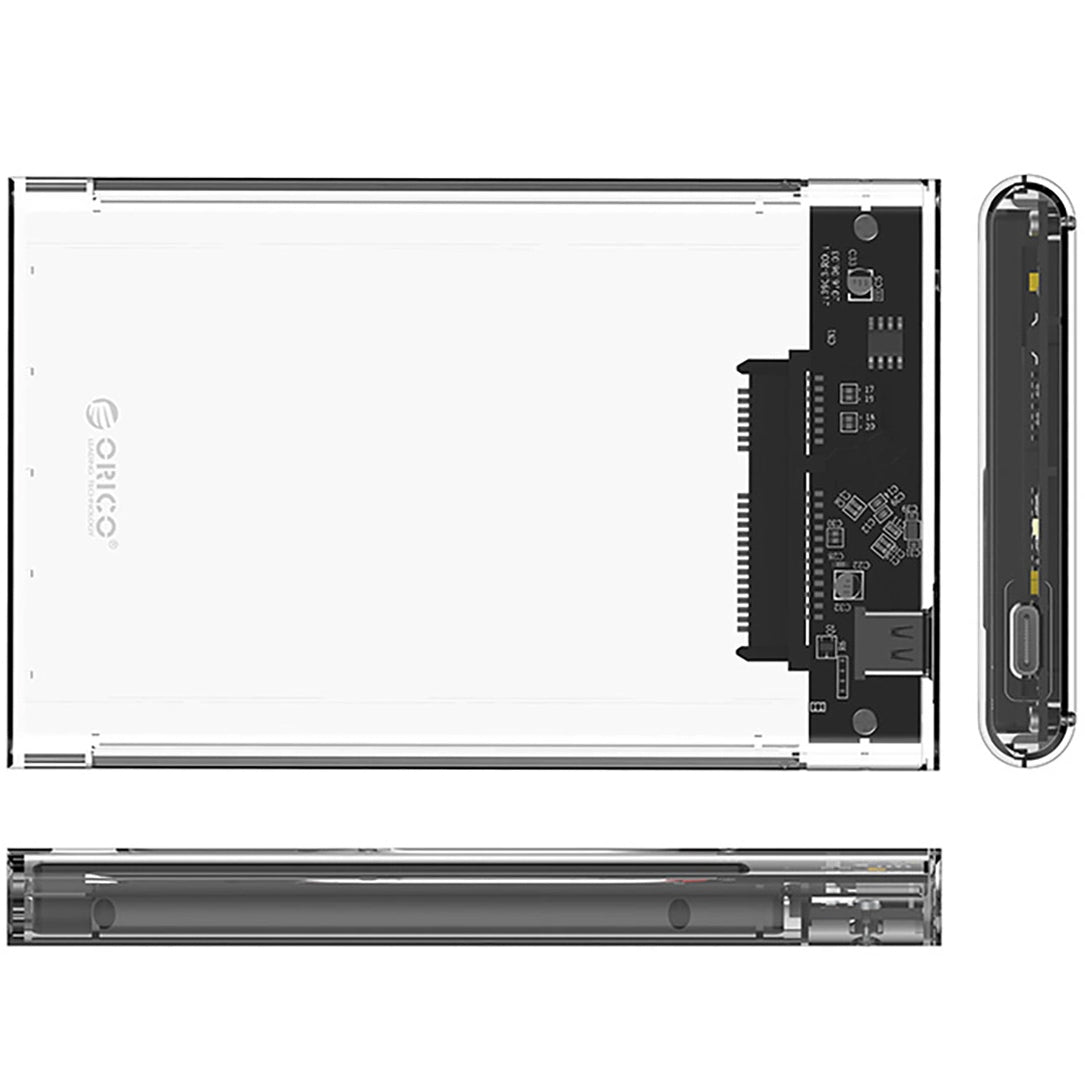Orico 2139C3-behuizing voor HDD / SSD SATA 2,5 inch, USB-C, Transparant