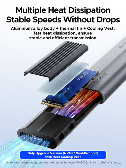 Orico AXM2-G2 rack voor M.2 NVMe SSD, Grijs