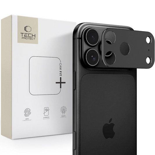 Tech-Protect Camalloy Fit+ Achtercamera Beschermrand voor Apple iPhone 18 Pro, Aluminium, Zwart