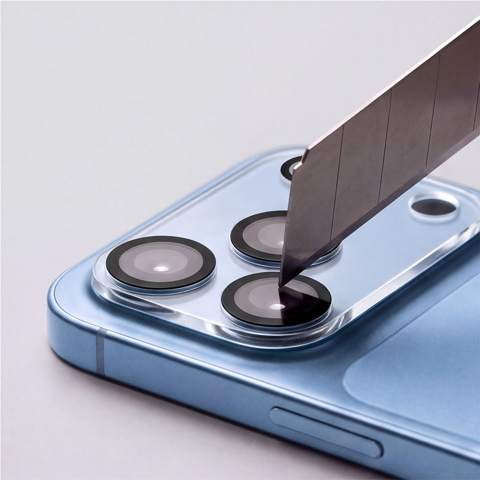 Tech-Protect Cam Fit+ Achtercamera Beschermrand voor Apple iPhone 18 Pro Max, Gehard Glas, Transparant