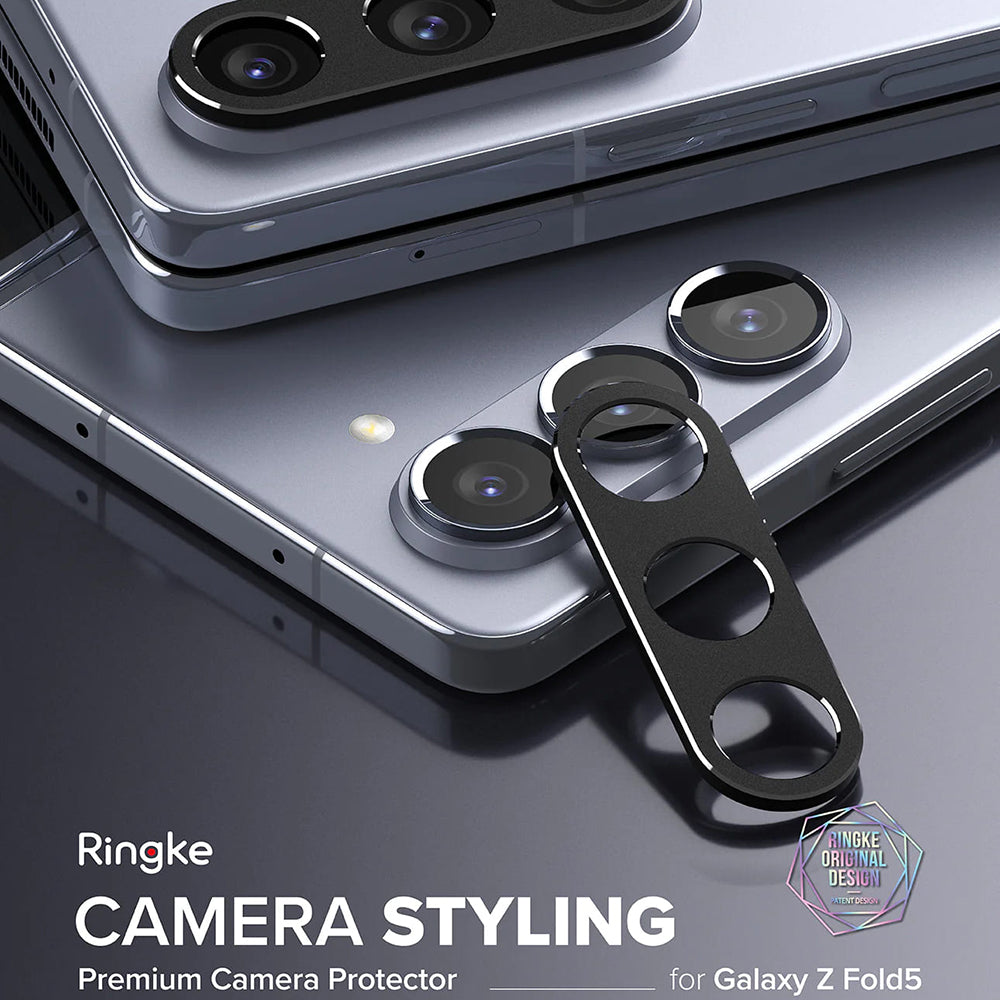 Ringke Styling Beschermingsframe Achtercamera voor Samsung Galaxy Z Fold5 F946, Aluminium, Zwart