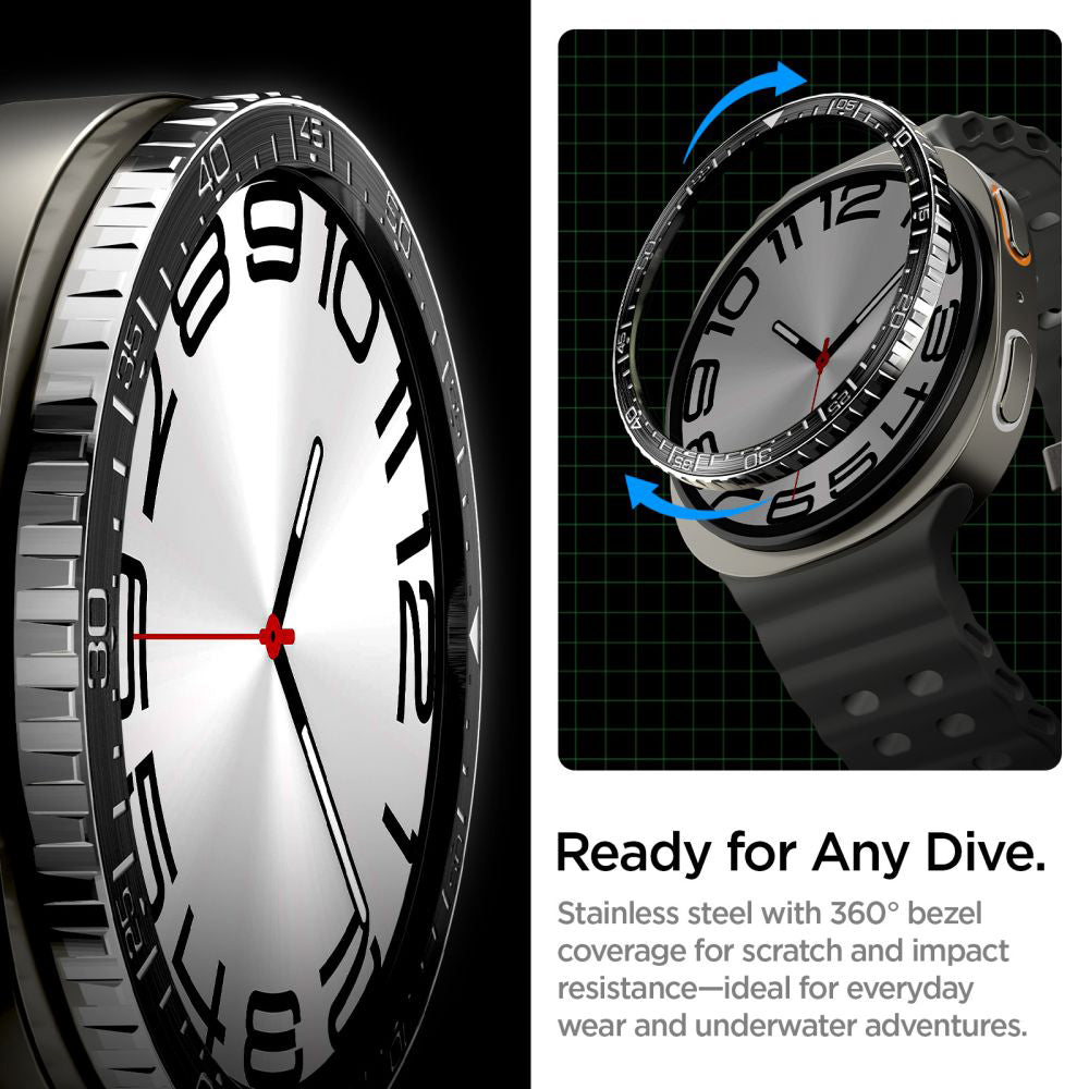 Spigen Tune Diver Beschermingsframe voor Samsung Galaxy Watch8 44mm, Zwart