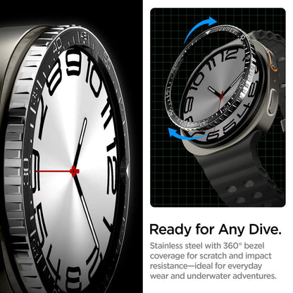 Spigen Tune Diver Beschermingsframe voor Samsung Galaxy Watch8 44mm, Zwart