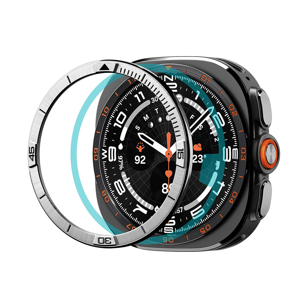 Spigen Tune Pilot beschermrand voor Samsung Galaxy Watch Ultra2, zilver ACS11616