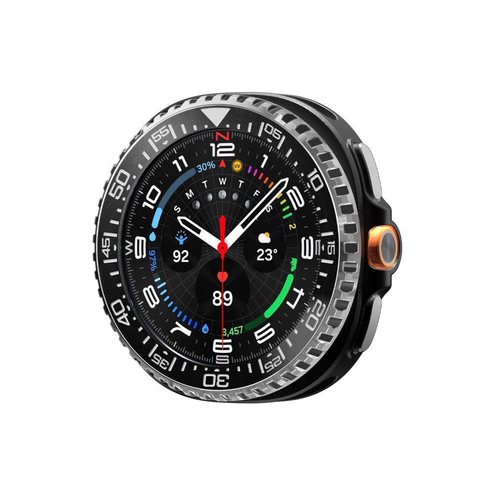 Spigen Tune Pro Diver Beschermingsframe voor Samsung Galaxy Watch8 Classic, Zwart ACS10016