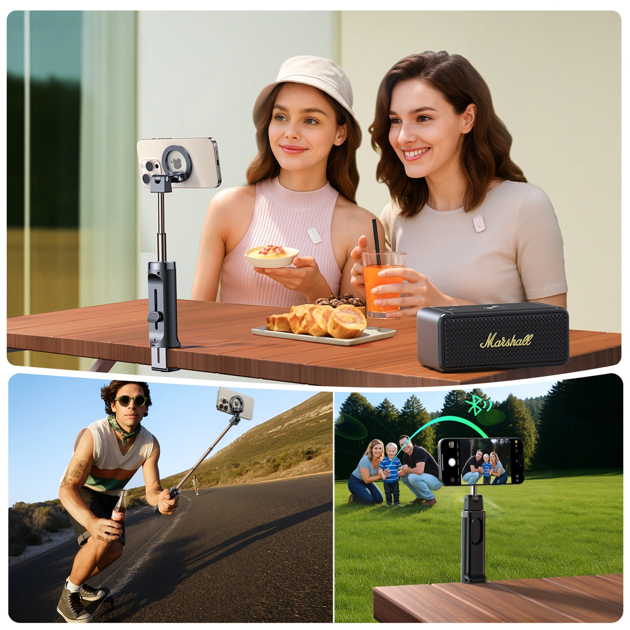 Bluetooth Selfie Stick Joyroom JR-ZS509, Universeel, Zwart