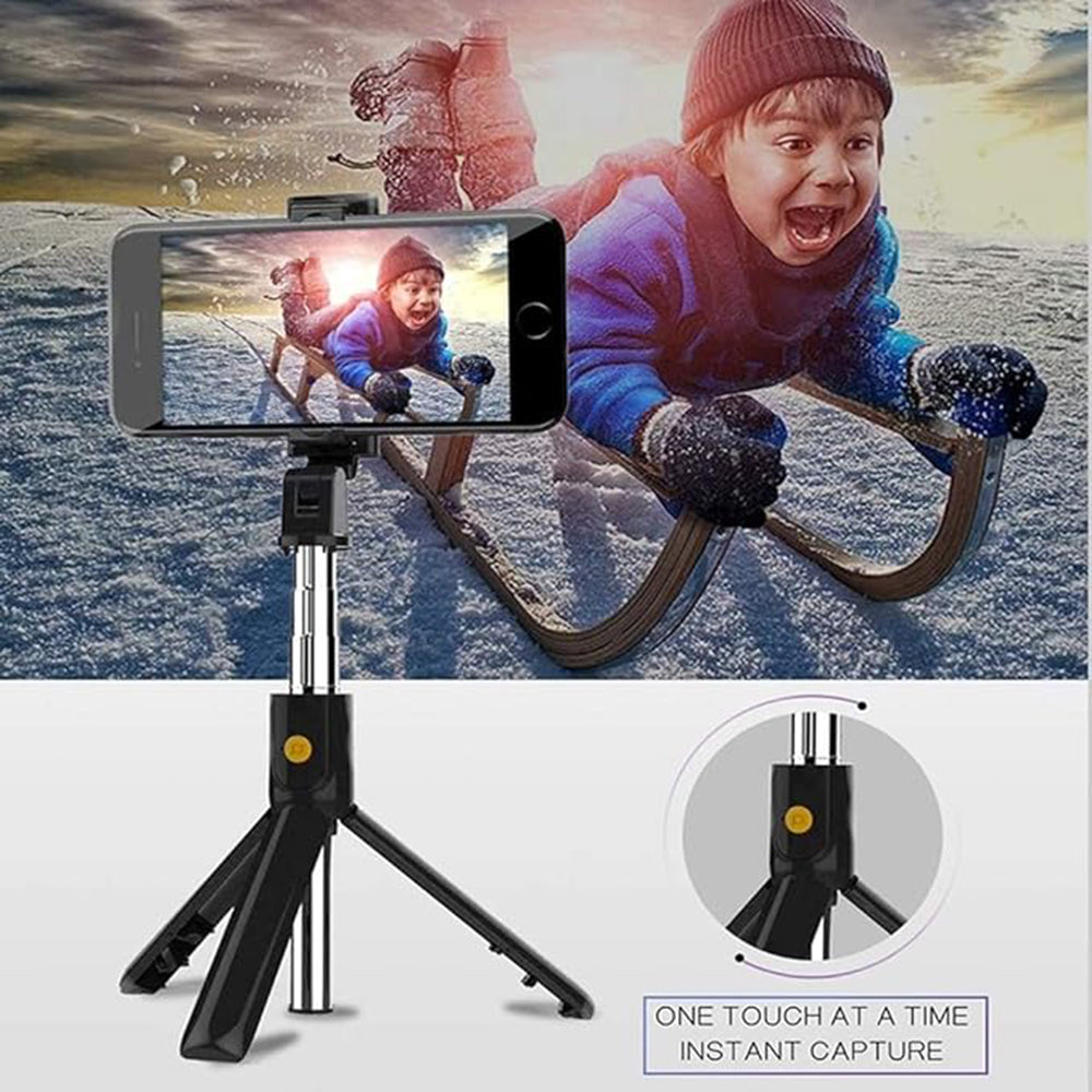 Selfie Stick Bluetooth Techsuit K07, Universeel, Zwart