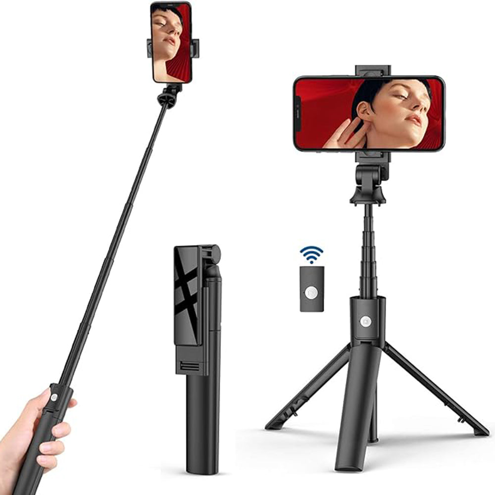 Selfie Stick Bluetooth Techsuit K22, Universeel, Zwart