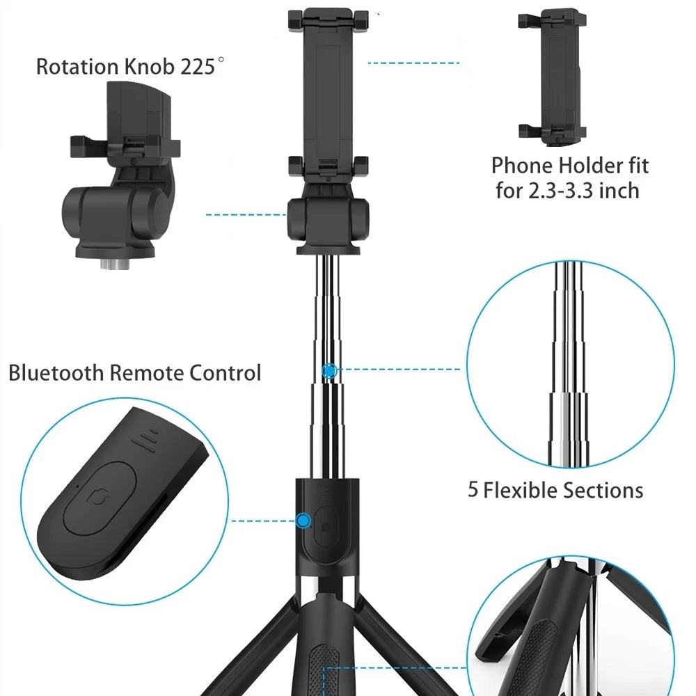 Selfie Stick Bluetooth Techsuit L01, Universal, Black