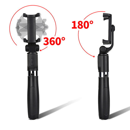 Selfie Stick Bluetooth Techsuit L01s, Universeel, Zwart