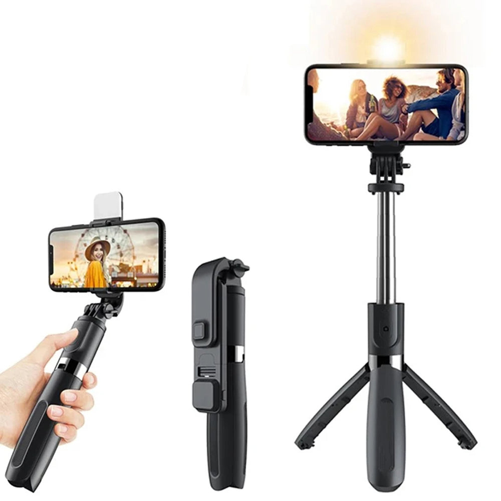 Selfie Stick Bluetooth Techsuit L02s, Universeel, Zwart