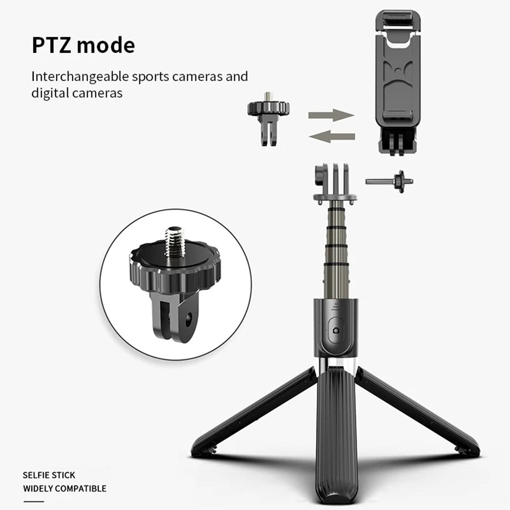 Selfie Stick Bluetooth Techsuit L03, Universeel, Zwart