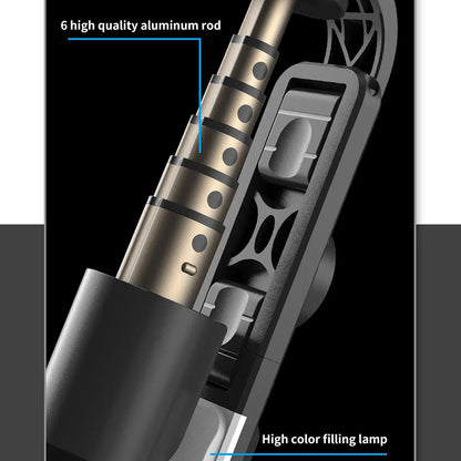 Selfie Stick Bluetooth Techsuit L10s, Universeel, Zwart