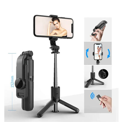 Selfie Stick Bluetooth Techsuit L11, Universeel, Zwart