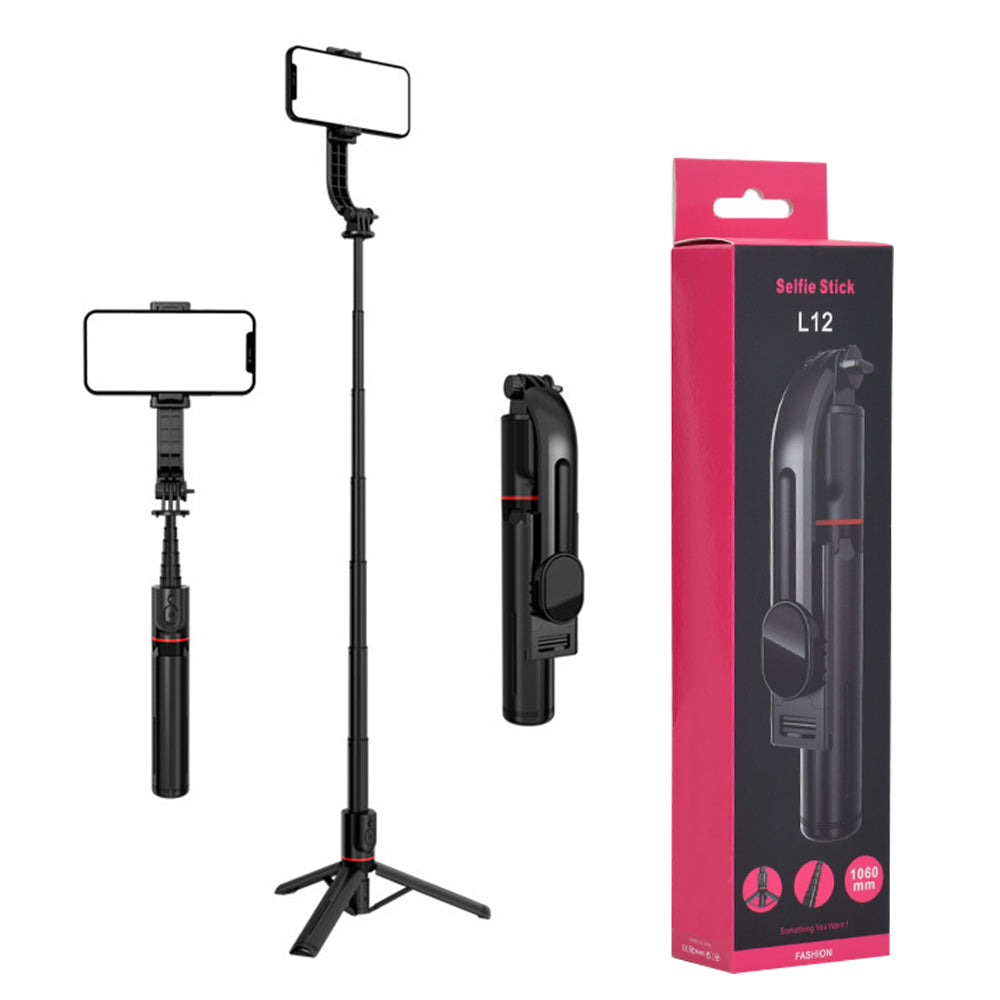 Selfie Stick Bluetooth Techsuit L12, Universeel, Zwart