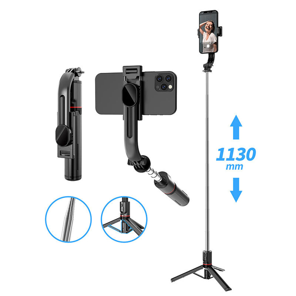 Selfie Stick Bluetooth Techsuit L13, Universeel, Zwart