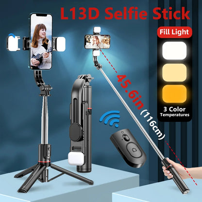 Selfie Stick Bluetooth Techsuit L13d, Universal, Black