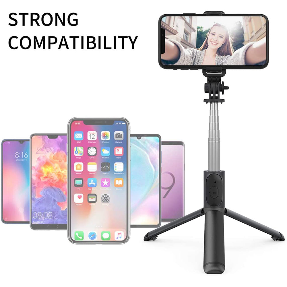Selfie Stick Bluetooth Techsuit Q01, Universeel, Zwart