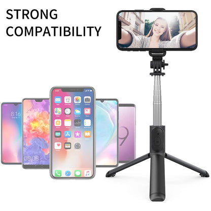 Selfie Stick Bluetooth Techsuit Q01, Universeel, Zwart