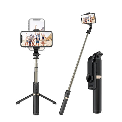 Selfie Stick Bluetooth Techsuit Q03, Universeel, Zwart