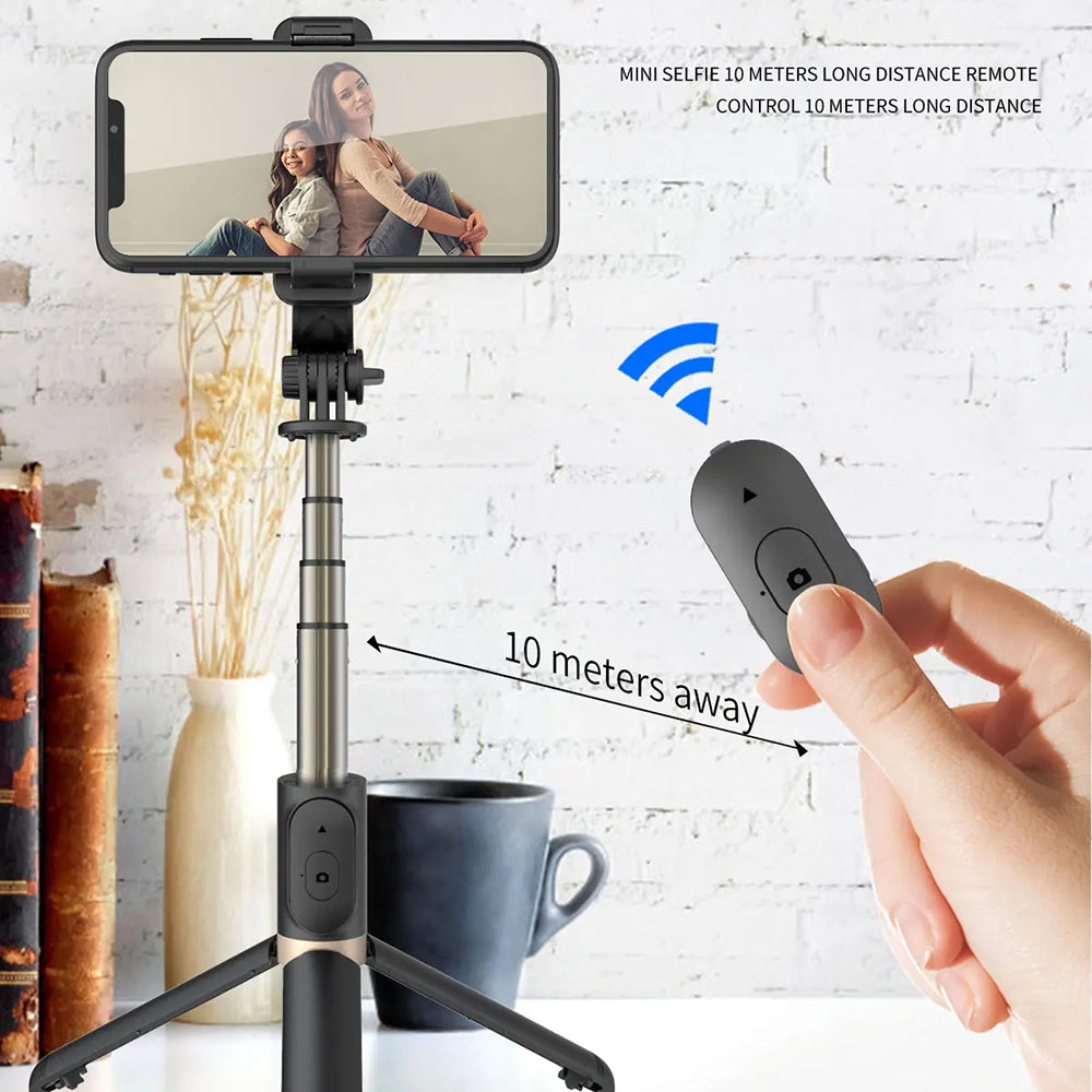Selfie Stick Bluetooth Techsuit Q03, Universeel, Zwart