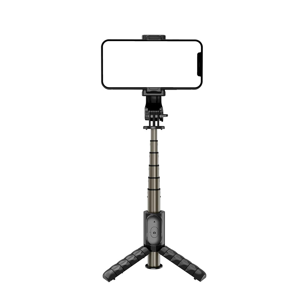 Selfie Stick Bluetooth Techsuit Q10, Universeel, Zwart