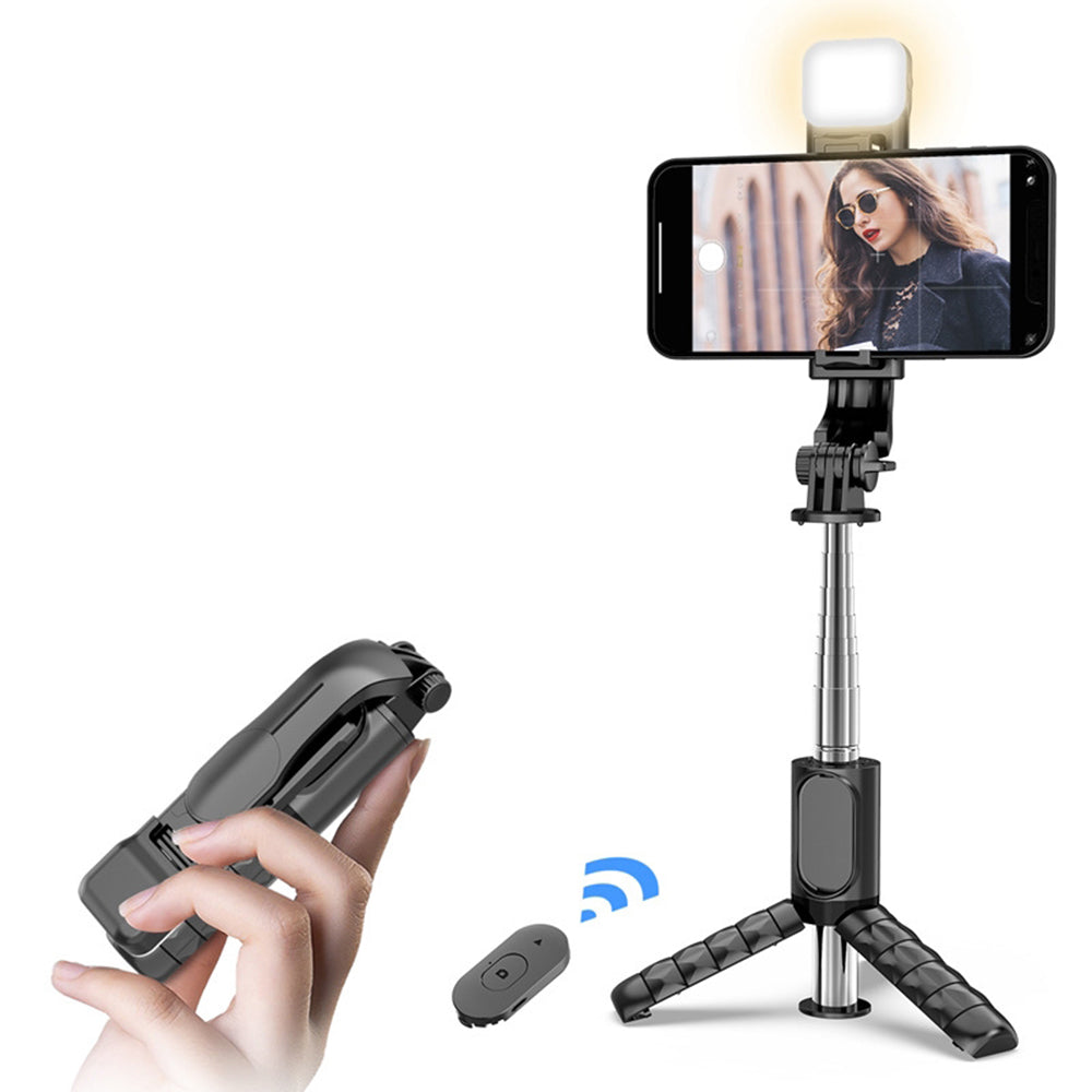 Selfie Stick Bluetooth Techsuit Q11s, Universeel, Zwart