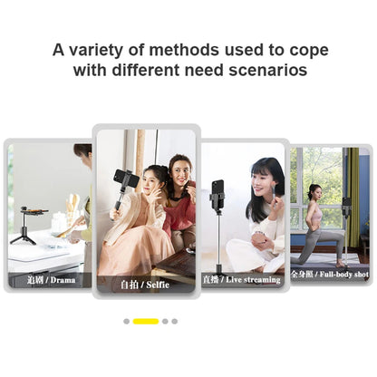 Selfie Stick Bluetooth Techsuit Q11s, Universeel, Zwart