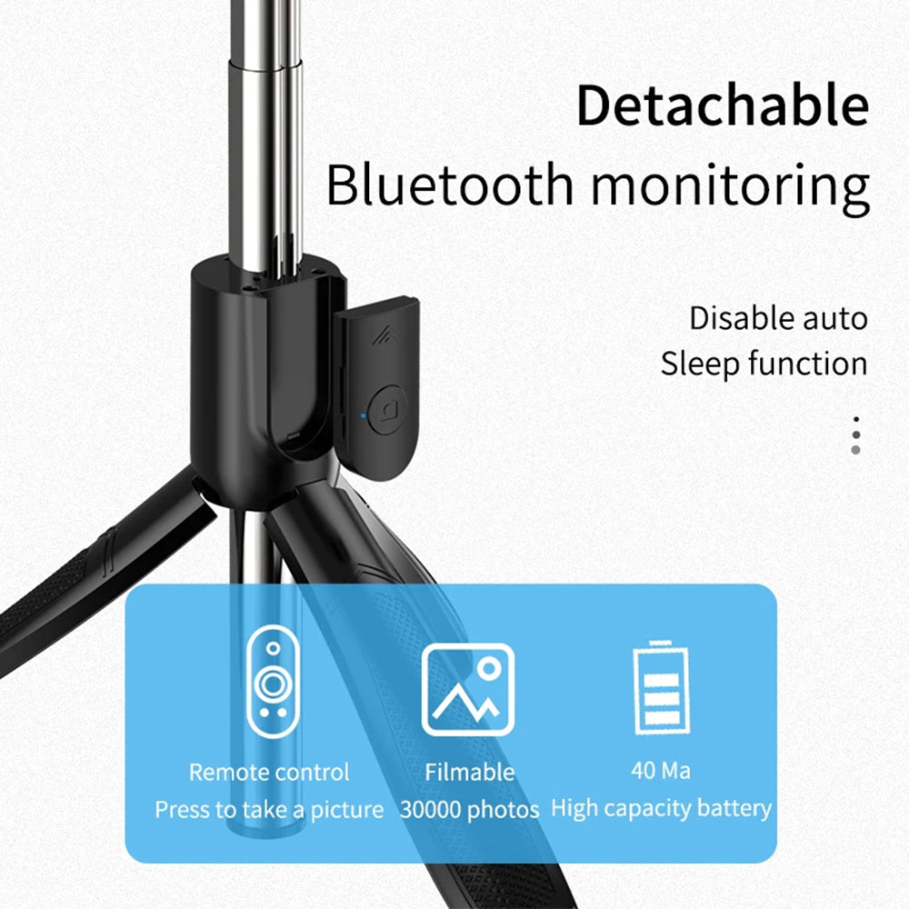 Selfie Stick Bluetooth Techsuit S01-S, Universeel, Zwart
