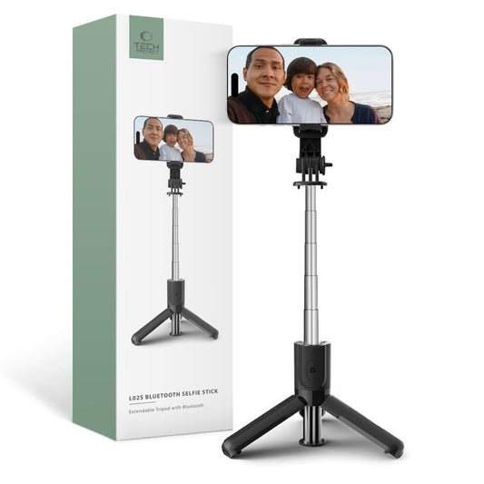 Selfie Stick Bluetooth Tech-Protect L02S, Universeel, Zwart 