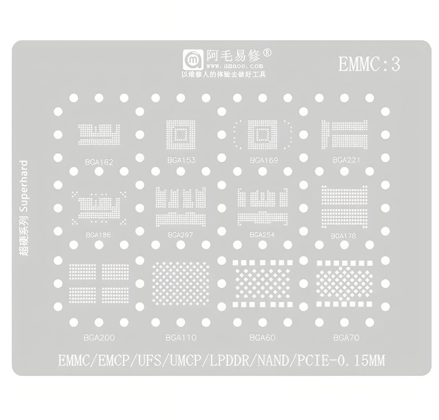 Amaoe BGA-mesh voor eMMC DDR-geheugen