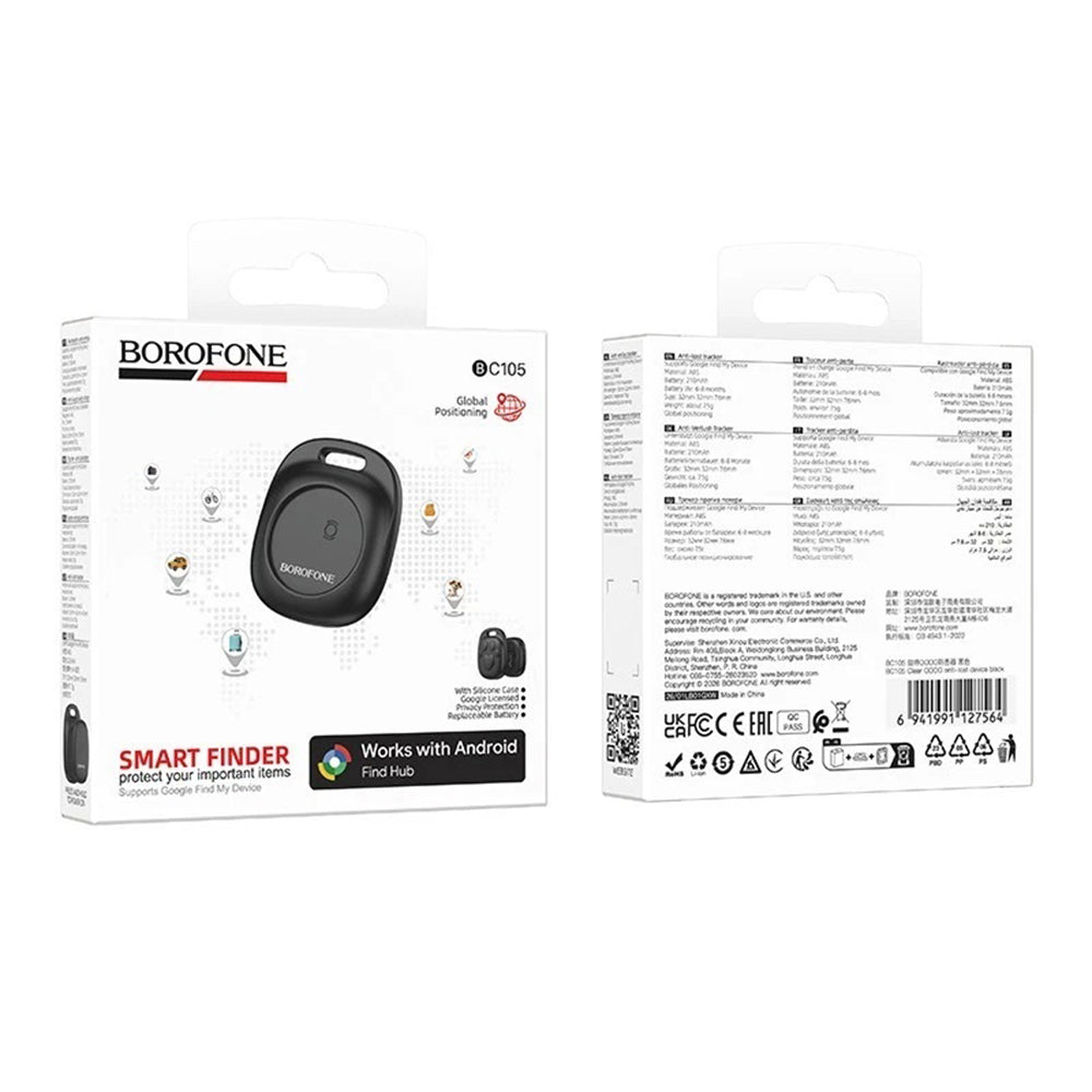 Borofone SmartTag BC105 voor Android Series, Zwart